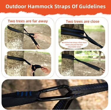 Гамак для відпочинку на природі, кемпінгу, 300 кг, 200 x 300 см, легкий, портативний, для одного або двох, нейлон, дихаючий, зелений (чорний)