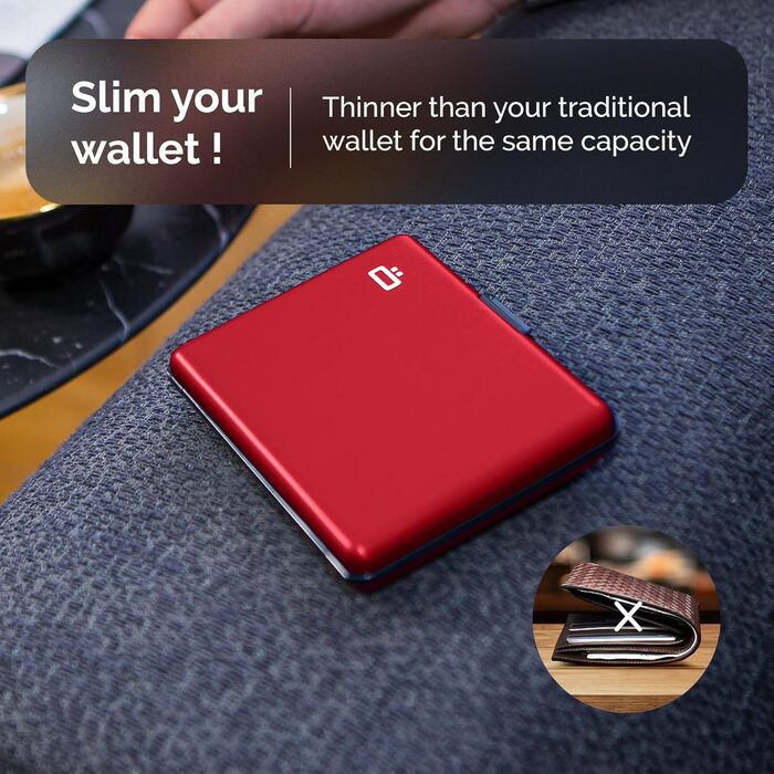 Гаманець ÖGON -DESIGNS Smart Case Big Stockholm: алюмінієвий, велика місткість, RFID-захист, червоний