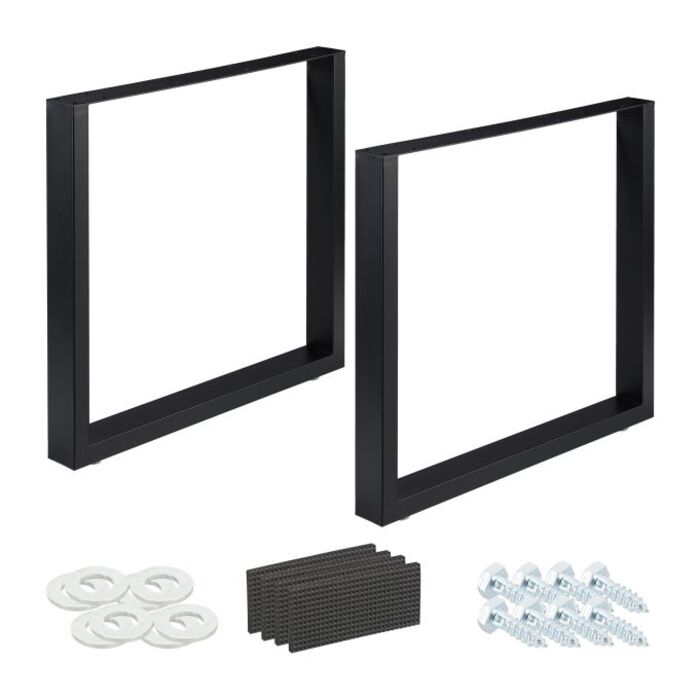 Relaxdays 2-Piece Black Table Feet Set