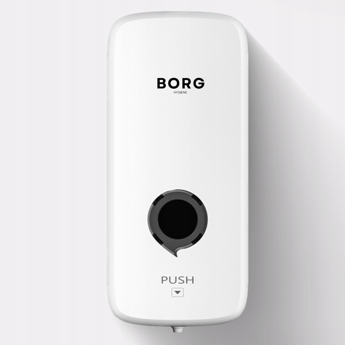 Настінний ручний дозатор для мила BORG, 500 мл, білий