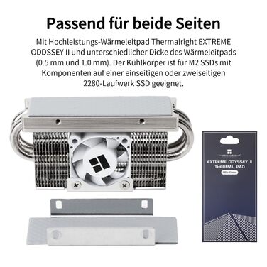 SSD накопичувач TR HR10 2280 PRO з радіатором охолодження, двосторонній, 4 теплові трубки, PWM вентилятор, термопаста для ПК та комп'ютера