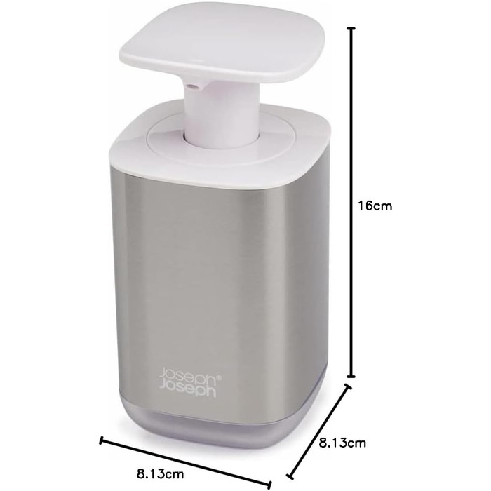 Seifensпender Joseph Joseph Presto Edelstahl з широкою помпою, нержавіюча сталь, сірий