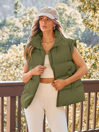 Жіноча пухова куртка AUTOMET, стильна осіння та зимова куртка, пуховий костюм, трендові куртки з рукавами, верхній одяг, зимовий одяг (XL, Зелений (Хакі))