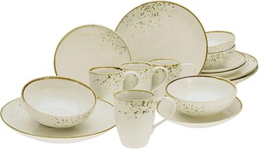 CreaTable Набір посуду 16 частин Nature Collection, керамічний сервіз, для посудомийної машини та мікрохвильової печі