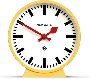 NEWGATE® M Mantel Clock for Fireplace Inserts, Silent, No Ticking, Modern Mantel Clock, Small Mantel Clock, Railroad Dial (Yellow)
