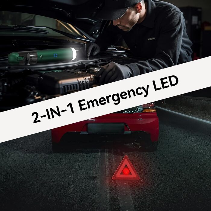 Ручний бездротовий пилосос Minthouz для авто та дому, 17000Pa, 120W, 3-в-1 з функцією повітряного обдуву та підсвічуванням, зелений