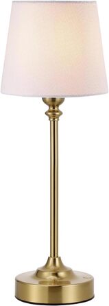 LED настільна лампа бездротова з торшером з льону, сенсорне керування, регулювання яскравості, USB-C, для спальні, вітальні, мідна, 40 см