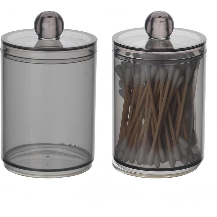 Диспенсер для ватних паличок та дисків PET, органайзер для косметики та макіяжу, чорний (BLACK-D2)