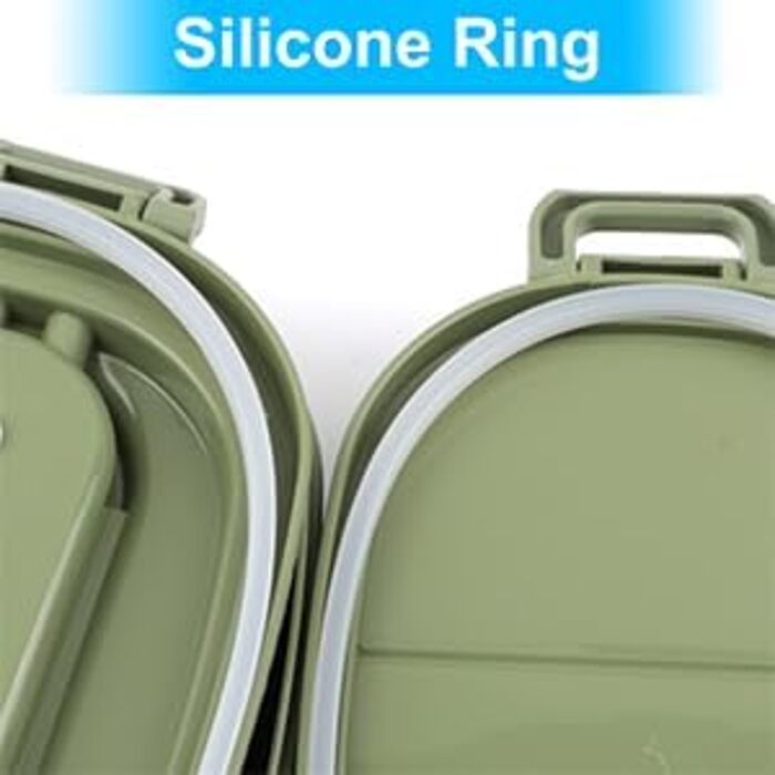 Ланчбокс Brotdose 2-ярусний, 1550 мл, з ложкою та виделкою, синій (авокадо), BPA Free, для дорослих