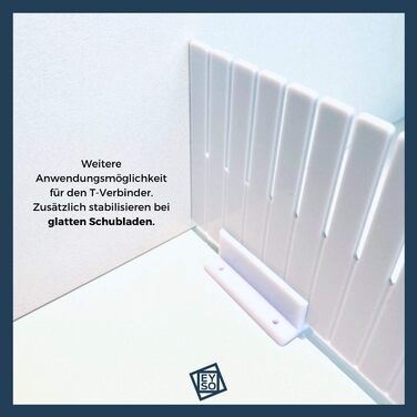 EYSO Home® Drawer Dividers Set of 33x7 cm including Connectors – fits perfectly into your drawer [extend, shorten, divide] - the organizational system (1, T-Set)