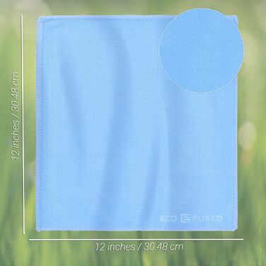Серветки для чищення з мікрофібри Eco-Fused (5 шт.) - двосторонні - для смартфонів, LCD-телевізорів, планшетів, екранів ноутбуків та об'єктивів камер (30 x 30 см, блакитні)