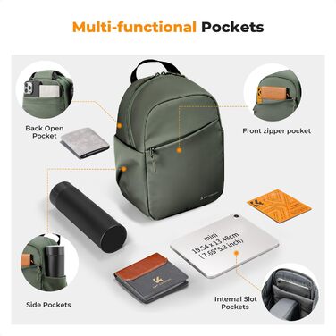 Сумка для камери K&F Concept, фоторюкзак через плече, водонепроникний, для DSLR/SLR камер, об'єктивів (5 літрів, зелений)