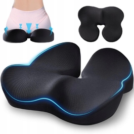 Ортопедична подушка для сидіння з ефектом пам'яті (Memory Foam) для офісного крісла та стільця