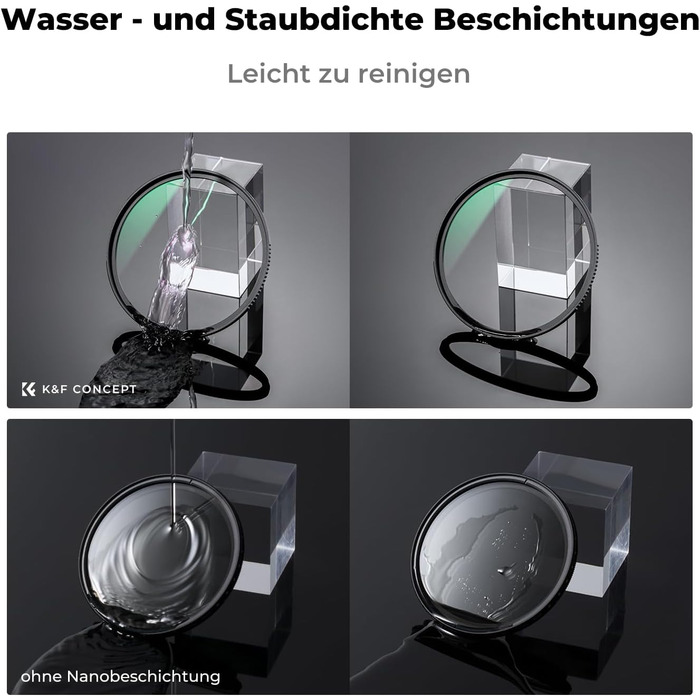 Набір фільтрів K&F Concept Nano X-Serie 58mm: поляризаційний фільтр, UV-фільтр, кришки об'єктива (2 шт.), серветки для чищення (3 шт.)