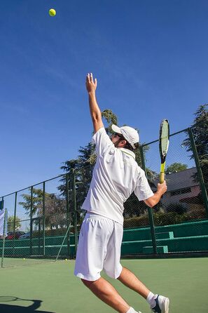 Тенісний racket LUNNADE для дорослих, 27 дюймів, міцний, легкий, попередньо натягнутий, з можливістю перетягування, підходить для початківців та досвідчених гравців (Чорний + Жовтий)