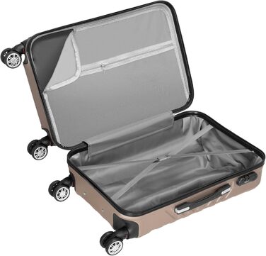 Набір валіз Zelsius 3 шт. Champagne | ABS, з кодовим замком, роздільниками всередині | Ручна валіза, набір валіз, Trolley, велика валіза