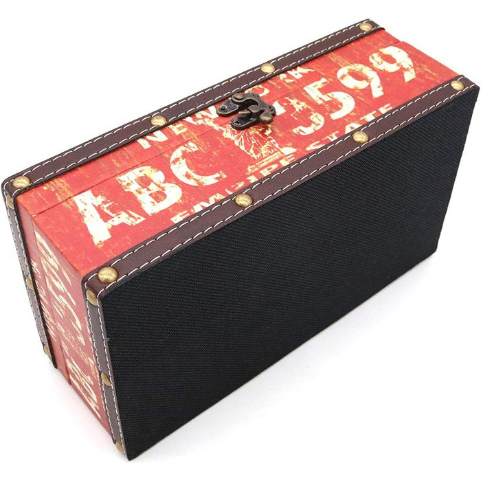 POFET Vintage Chic Shabby Wood Tissue Box Holder Rectangular Handcraft Tissue Paper Box Cover Serviette Organizer Holder Home Large Space Office Car Decoration with Metal Lock - Traffic Sign