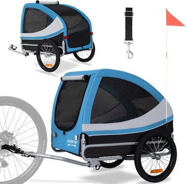 DOGGYHUT® Tobi - великий велопричіп для собак, 35 кг, блакитний