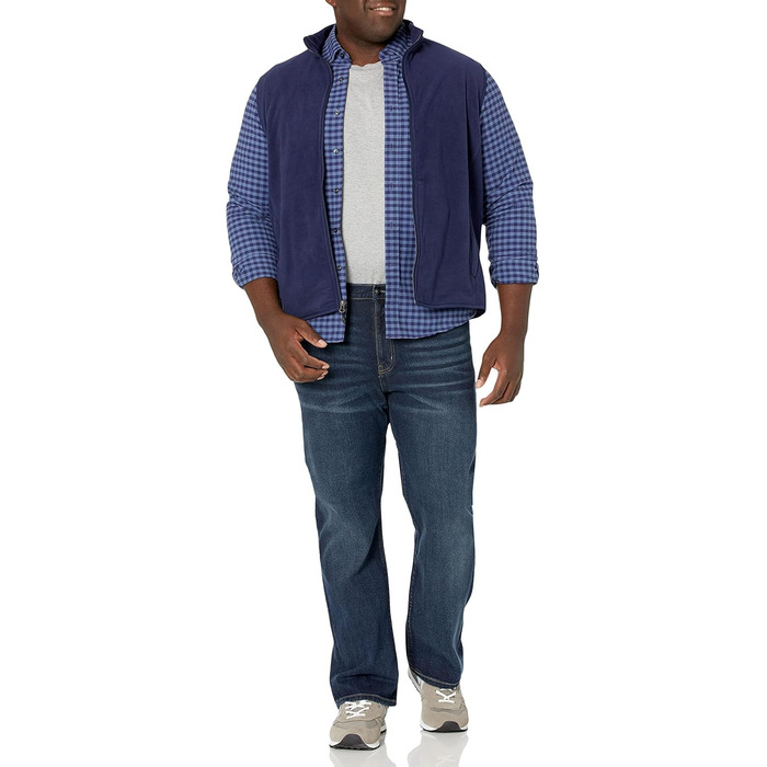 Жилет чоловічий флісовий Aazon Essentials, темно-синій, XS (перероблений поліестер, великі та довгі розміри)