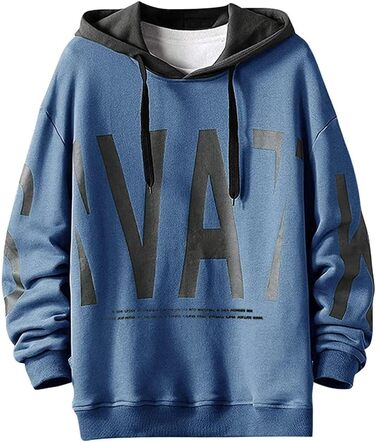 Чоловіча толстовка з капюшоном, світшот з довгим рукавом, базова модель, класичний чоловічий світшот, унісекс, повсякденний стиль, весна/літо/осінь/зима, білий (4XL, 1 блакитний)