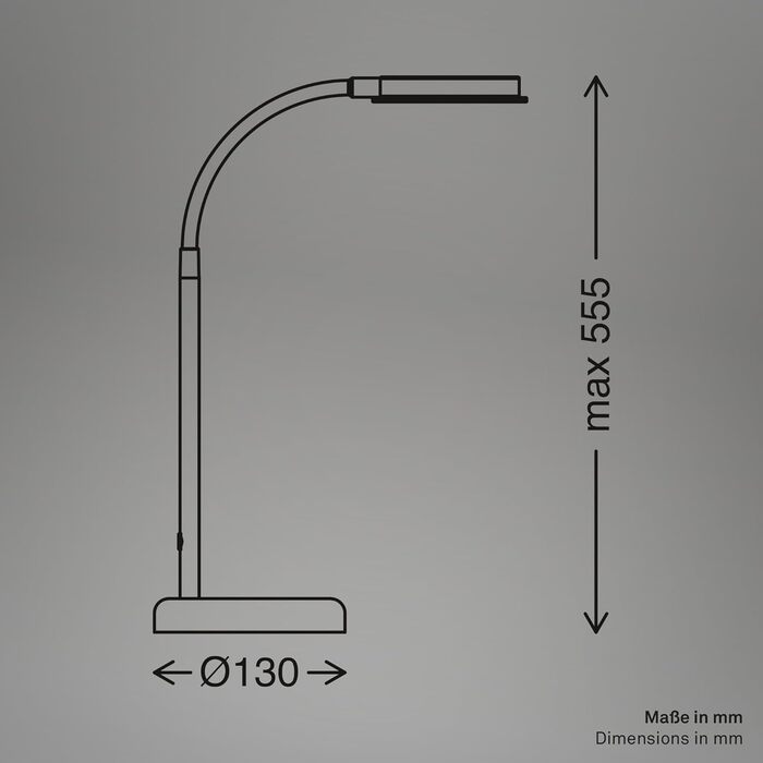 LED лампа BRILONER для столу з сенсорним управлінням, регульована яскравість, поворотна, чорна. Ідеально для дому та офісу, читання. Розміри: 32,5x13x40 см