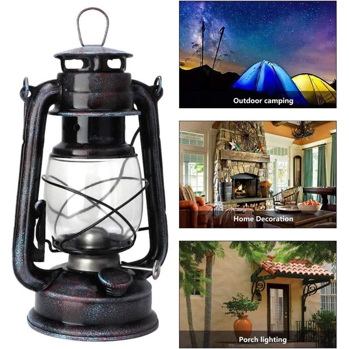 Ретро гасова лампа POFET, червона, класична настільна ліхтарня для дому, саду, кемпінгу, антимоскітна, цитронелова олія