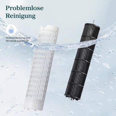 Турбовентилятор Levoit з тихим режимом сну, таймером 12 год, 4 режими, 5 швидкостей, авто-режим з датчиком, осциляція, пульт керування, білий, 92 см