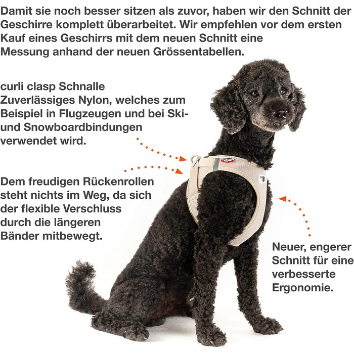 Шлейка для собак Curli Clasp Air-Mesh коричнева, 2XS