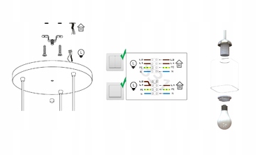 Підвісна лампа Luxolar Light Factory: скло та алюміній, 3 точки освітлення, цоколь E27
