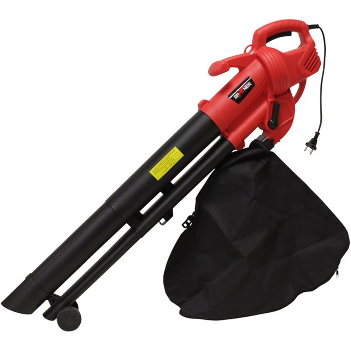 Grafner 3-in-1 Electric Leaf Blower 3500 Watt, Shoulder Strap and Wheels, 35 Liter Collection Bag, Leaf Reduction of up to 90%, 270 km/h, Suction, Blowing, and Shredding, Electric Leaf Blower, Leaf Vacuum, Shredder, Blower