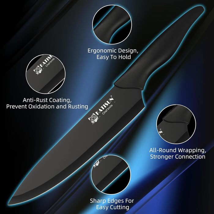 Набір кухонних ножів 16 шт. з японської сталі з бруском, вбудованим точилом, кухонний набір для нарізки, шинкування та різання, придатний для миття в посудомийній машині