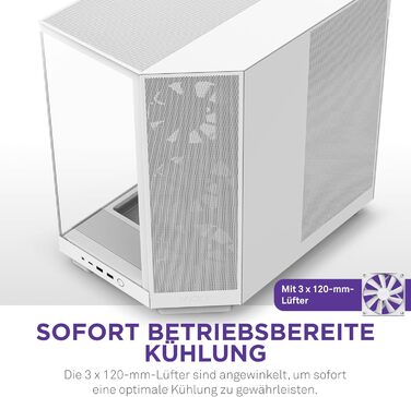 Корпус NZXT H6 Flow: компактний mid-tower з 3 вентиляторами, чорний/білий