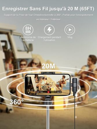 Бездротовий петличний мікрофон Lavalier з Lightning-роз'ємом для iPhone/iPad/Android. Безшумовий, 120м, CP1(A)