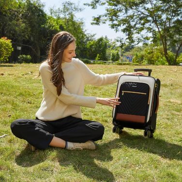 Сумка-рюкзак LOVEVOOK для жінок, 40L, ручна поклажа, для ноутбука, водонепроникна, для подорожей, бізнес, комплект ручної поклажі (20-дюймовий валіза, чорний, білий, коричневий)