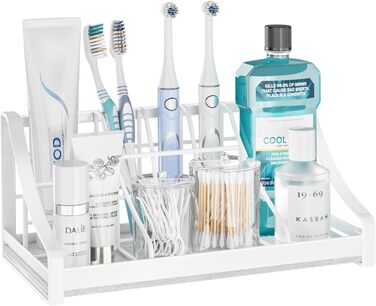 Toothbrush Holder, Instant Organizer – Bathroom Countertop Organizer, Kids, Electric Toothbrush & Toothpaste Holder – 7 Compartments, Bathroom Sink Accessories, Storage