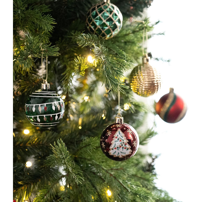 Набір новорічних кулічок Valery Madelyn, 16 шт, 6 см, червоно-зелено-золотий, з подарунковою упаковкою