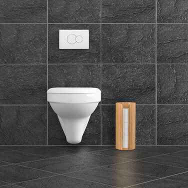 Relaxdays Toilet Paper Holder made of Bamboo