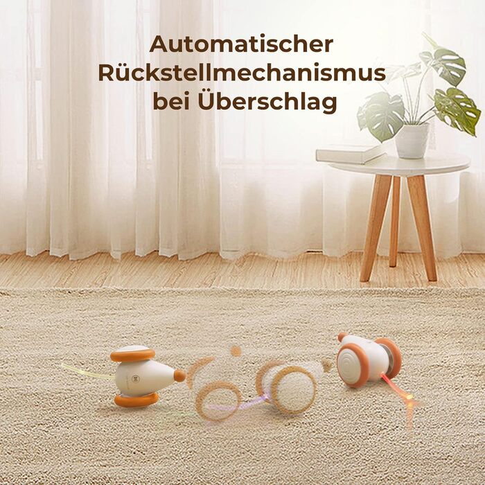 Cheerble Wicked Mouse – електрична іграшка для котів, USB-зарядка, LED-підсвітка, для активності та розвитку, колір абрикос