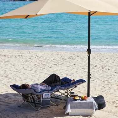 Ліжко похідне Yaheetech з матрацом, складне, для гостей, 191x67 см, до 150 кг, сіре/чорне (синьо-сіре)