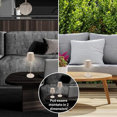 Світлодіодна настільна лампа Briloner бездротова з сенсорним керуванням, димування, регульована висота, бежева 36x10.5 см