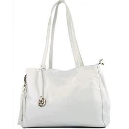 Сумка жіноча шкіряна Modamoda T205 біла, шопер ручної роботи з Італії