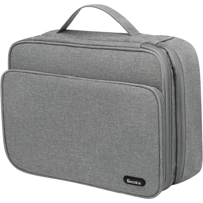 Органайзер для аксесуарів Gocokia: велика місткість, для кабелів, iPad, жорстких дисків, з передньою кишенею
