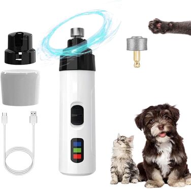 Електричний точило для кігтів собак KrallenSchleifer Pro Salon - 2 швидкості, супертихий, акумуляторний (2 насадки)