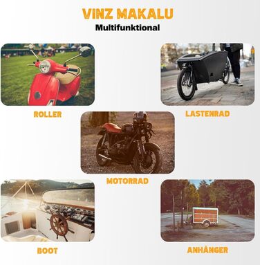 Ланцюговий замок VINZ Makalu для мотоцикла, скутера, електросамоката, Ø11 мм, сертифікат ART 4, довжина 150 см, протиугінний сталевий замок