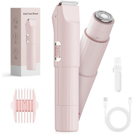 Електричний тример для бікіні 2-в-1 для жінок - Райзер для тіла, обличчя, інтимної зони, USB-зарядка (не водонепроникний)