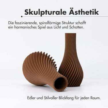 NATUMO Ваза 'Longi' - дизайнерська ваза з міцного пластику, 9 см, коричнева