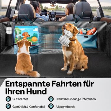 Захист для автосидіння для собак MellowMates: водовідштовхувальний, з жорсткою основою, боковими захистами та оглядовим вікном. Підходить для SUV та мінівенів.