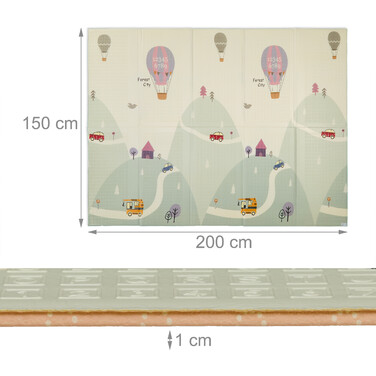 Relaxdays Play Mat - Street and Animal Motif, Foldable