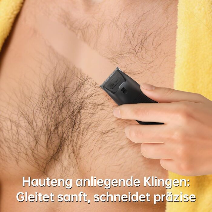 Електричний чоловічий триммер для бороди та тіла з 4 насадками, USB, вологостійкий, чорний