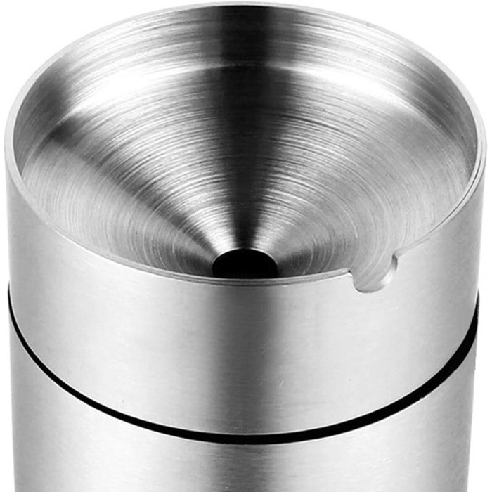 Попільничка Geoyien з нержавіючої сталі для вулиці, авто, саду, офісу – велика, срібна